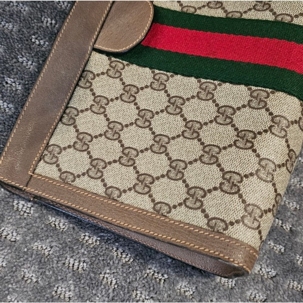 Gucci Tan and Brown GG Crossbody Bag with Red and Green Accent - Picture 7 of 16